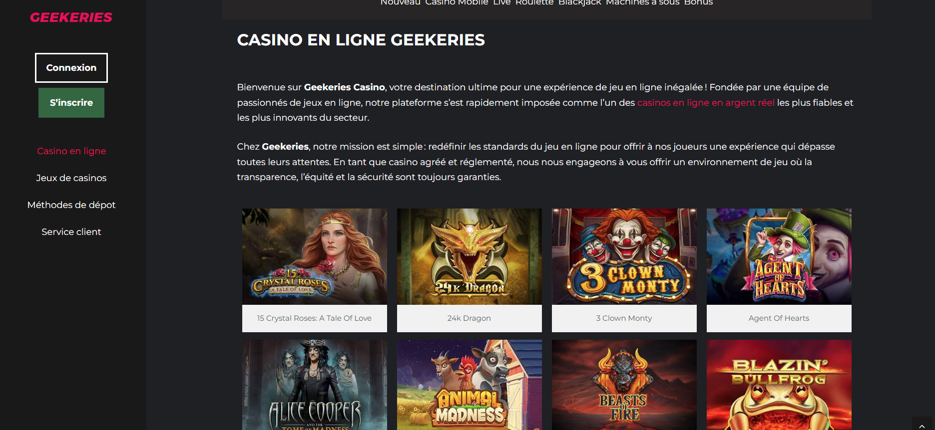 Notre avis complet sur le casino Les Geekeries